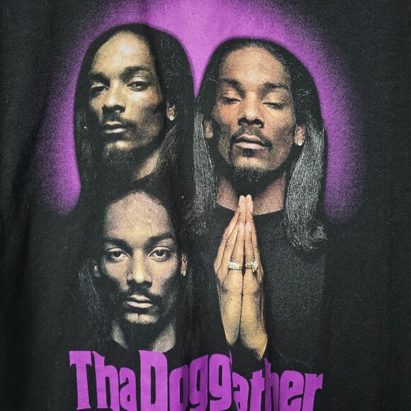 Vintage Death Row Records ThaDoggfather Snoop Dogg Black Rap Rock T-Shirt, XL - Picture 2 of 4